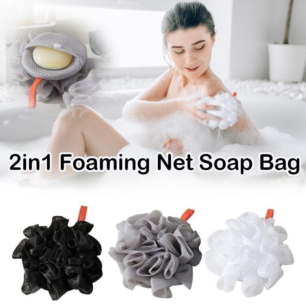 Exfoliating 2in1 Foaming Net Soap Bag Bath Foaming Bathing Bubble Maker for Men Women