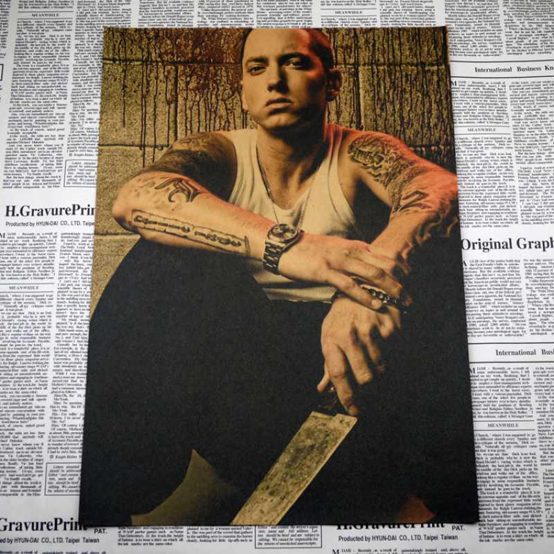 Eminem Retro Punk Poster - Kostenloser Versand Dekorative Rock Sänger Kunst