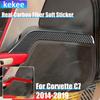 Real Carbon Fiber Car Accessories Driver Door Puller Decorative Cover Soft Sticker For Corvette C7 LT1 Z06 ZR1 LT5 2014-