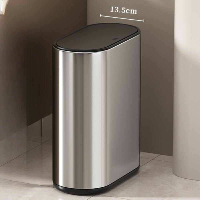 Press Type Trash Can Bathroom Gap Trash Cans Stainless Steel Litter Bins Luxury Large Capacity Dustbin Bathrooms Accessories