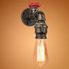 Industrial Wall Lamp Vintage Iron Rust Plated Water Pipe Lights Fixture Loft Wall E27 Lighting Sconce for Home Restaurant Bar(NO Bulb)