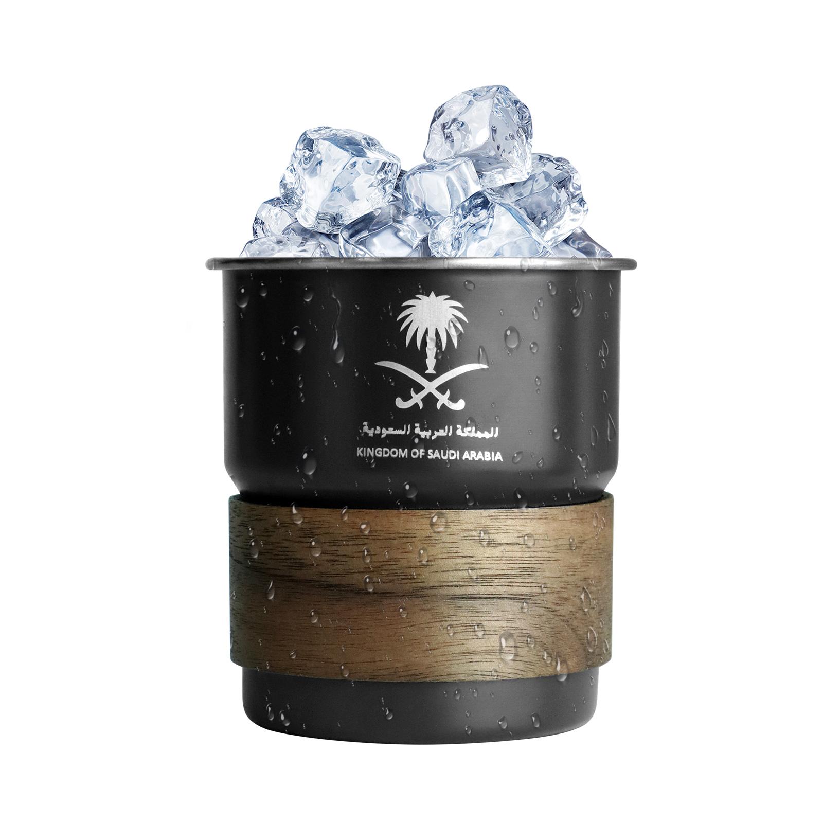 

300 мл национальный герб Саудовской Аравии логотип кофейная кружка из нержавеющей стали для воды походная пивная кружка с крышкой соломинка для подарка 300ML чёрный