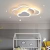 Dimmable LED Ceiling Lamp - Wrought Iron Cloud Design for Kids' Room