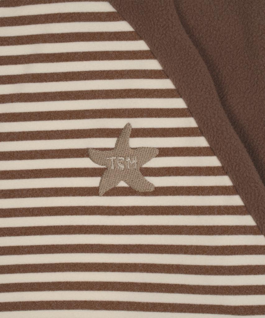 The Coldest Moment Tcm Stripe Raglan Fleece Jacket (Brown)