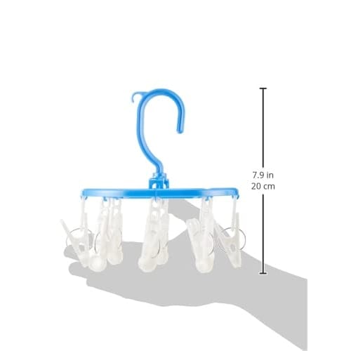 Towa Sangyo Neosoul Mini Laundry Hanger, 8-Pinch, Blue, Approx. 18 X 13 X 20 Cm