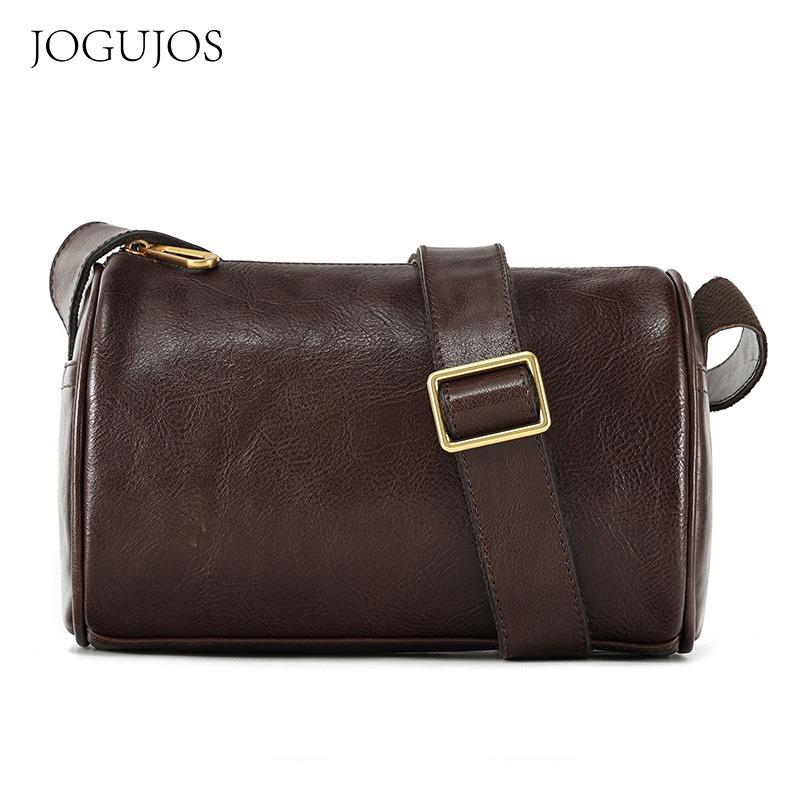JOGUJOS vegetable tanned leather bag messenger women's versatile leather women's bag women's high-end messenger bag shoulder bag