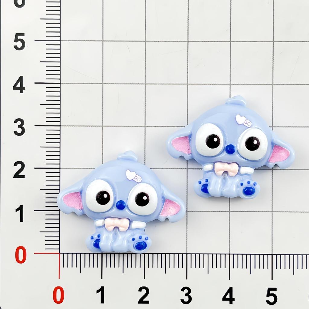 Cartoon Stitch Resin Accessories: DIY Hair Clip, Refrigerator Magnet, Cute Ornament