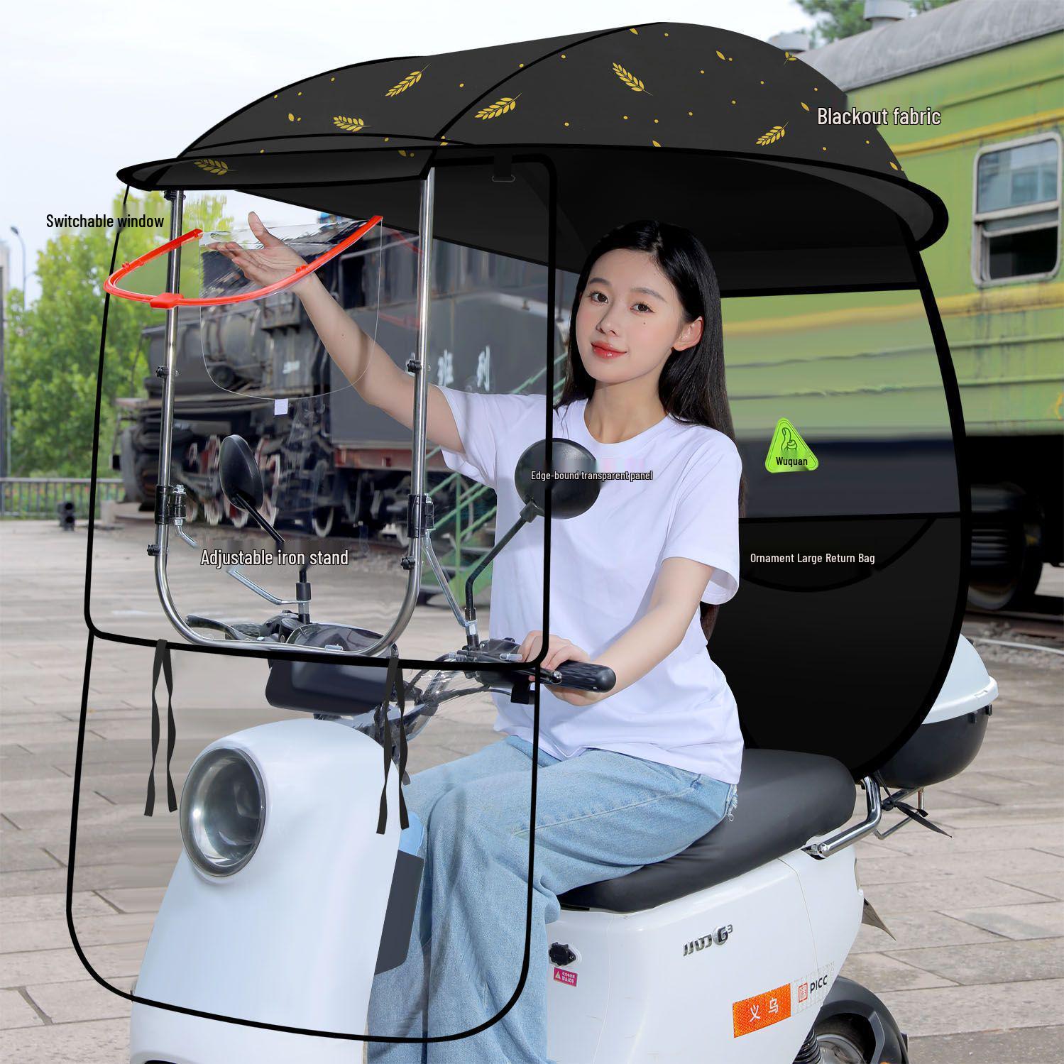 Утолщенный дождестойкий навес для электромобиля, навес для автомобиля, мотоцикла и трехколесного велосипеда With Rearview Mirror Model