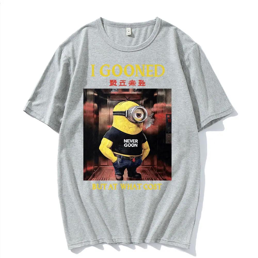 I Gooned But At What Cost Funny Meme Fashion T-shirts Casual Short Sleeve T-shirt Men Women Summer Japanese Streetwear T Shirt