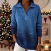 2025 Starry Sky Gradient Polo Neck Sweater Top
