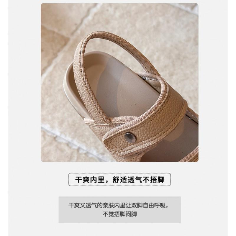 Kids Buckle Sandals Girls Boys Open-Toe Casual Beach Shoes Soft Sole Round Toe Adjustable Strap