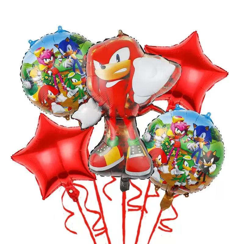 6Pcs Cartoon Hedgehog Balloons Sonic Theme Birthday Party Decoration Balloons For Boys Children Baby Bath Toys