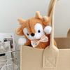 Adorable Bow-tied Deer Plush Toy Charming Fox Stuffed Animal Keychain In Coffee Color
