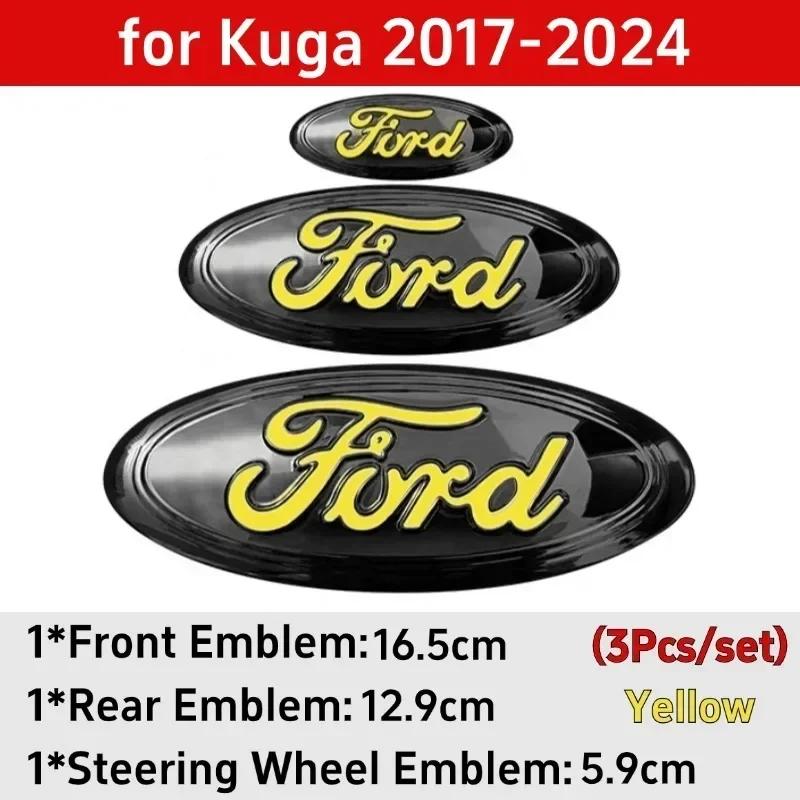 Autoaufkleber Ford Neu 2025 Heißes Metall Auto Front Heck Logo Aufkleber für Ford Edge Taurus Explorer Escape ST Kuga Mondeo Focus Equato