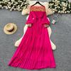 French temperament high-end sequined embroidered bead mesh stitching long-sleeved waist dress women's thin temperament elegant long dress