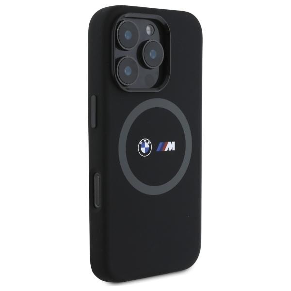 BMW Bmhmp16X23Srok Iphone 16 Pro Max     6.9 Black Hardcase M Silicone Printed Ring Magsafe