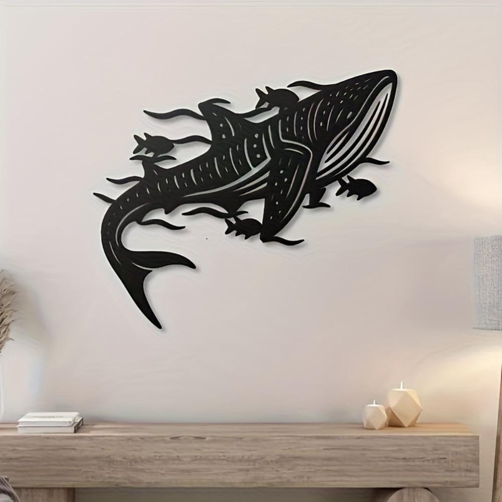 1pc Whale Shark Metal Wall Art Coastal Ocean Home Decor Decorative Item Scene Themed Party Decoration Housewarming Birthday Gift