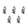 5-1PCS Acrylic 2D Creative Car Hanging Decor Realistic Animal Car Rearview Mirror Pendant Car Auto Interior Decoration