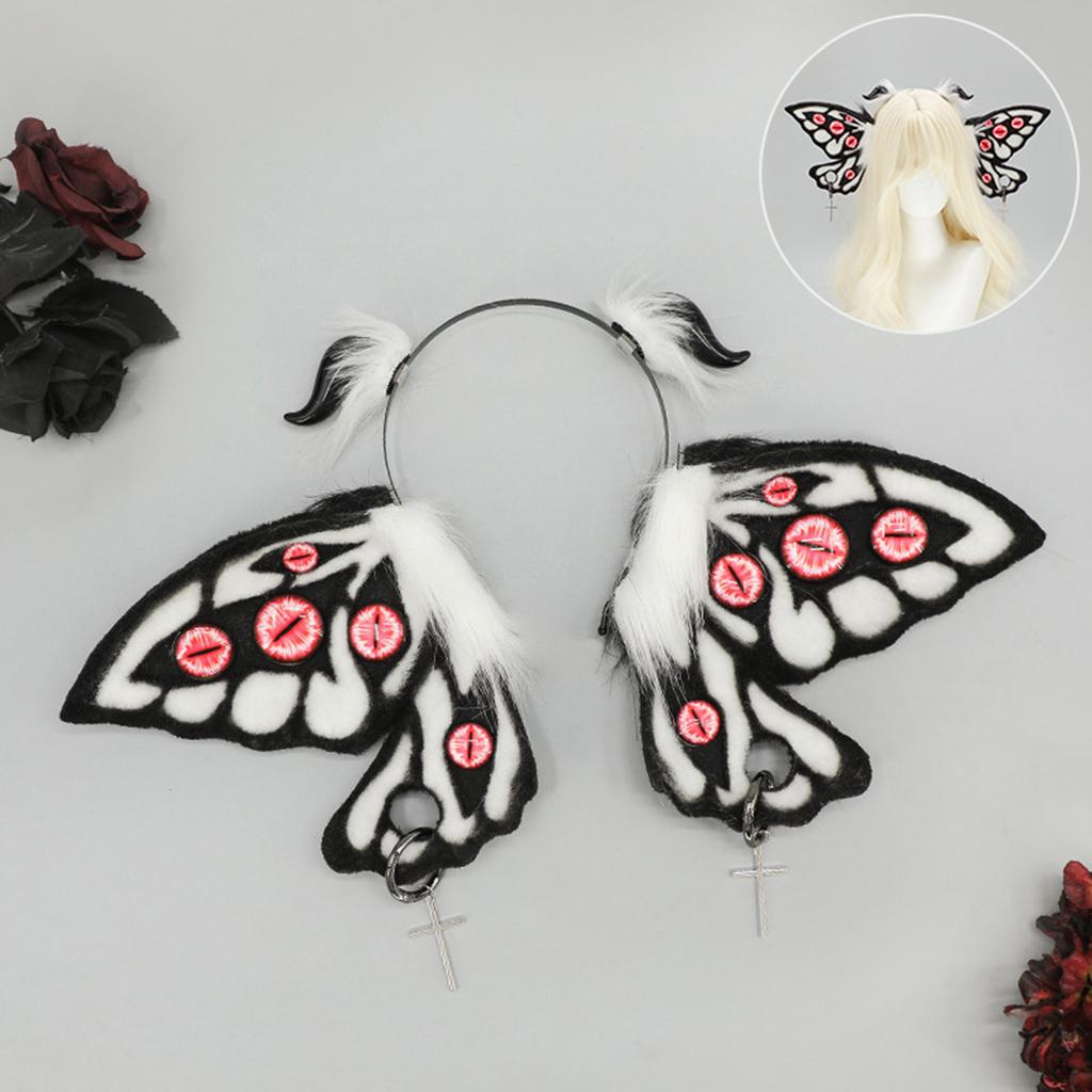Furry Moth Theme Hairhoop Anime Character Cthulhu Costume Halloween Headwear Women Stage Performances Hairhoop for Party