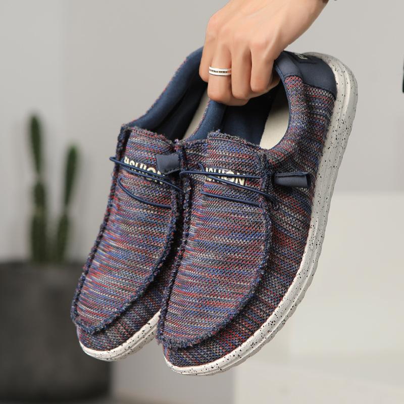 2025 Four-season Casual Canvas Shoes, Large Size Breathable Lazy One-pedal Sleeve Loafers for Men In Summer