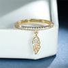 Cute Female Crystal Angel Wing Pendant Ring Trendy Gold CopperColor Engagement Ring Charm Zircon Stone Wedding Rings For Women