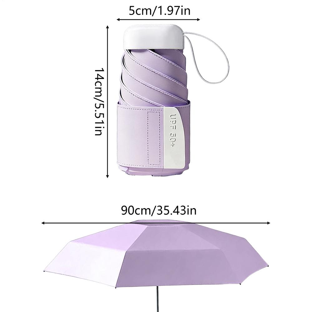 Mini Travel Umbrella Rainproof Sunproof UV Protection UPF 50 Folding Sun Umbrella Travel Size For Kids Women Adults Summer Beach