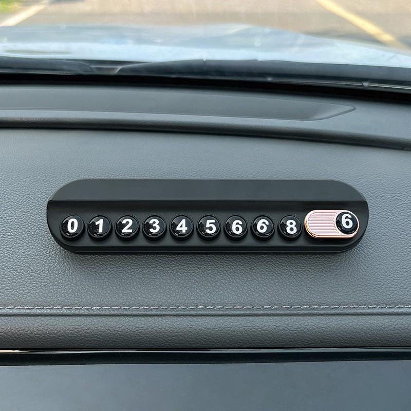 Hidden Phone Number Plate with Lucky Cat Design for Temporary Car Parking
