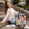 Cute Easter Bunny Pattern Tote Bag Fashionable Portable Shopping Handbag for Daily Use