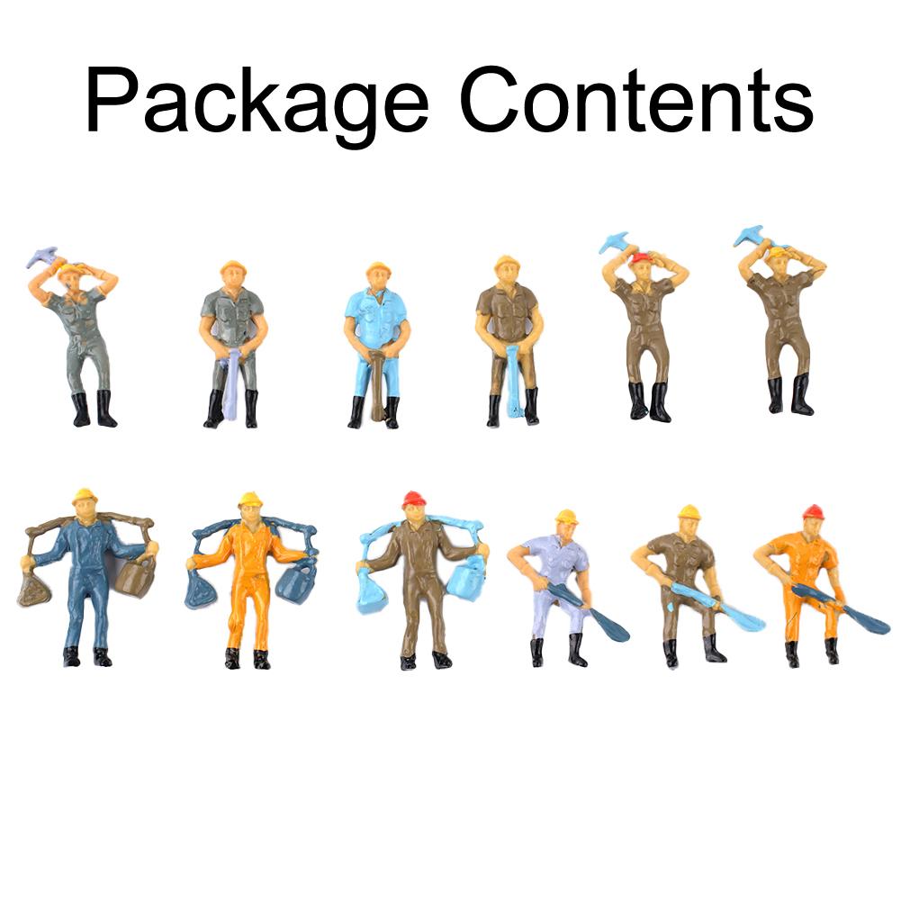 Workers Figures 12 Pcs 4 Poses Figures High Quality