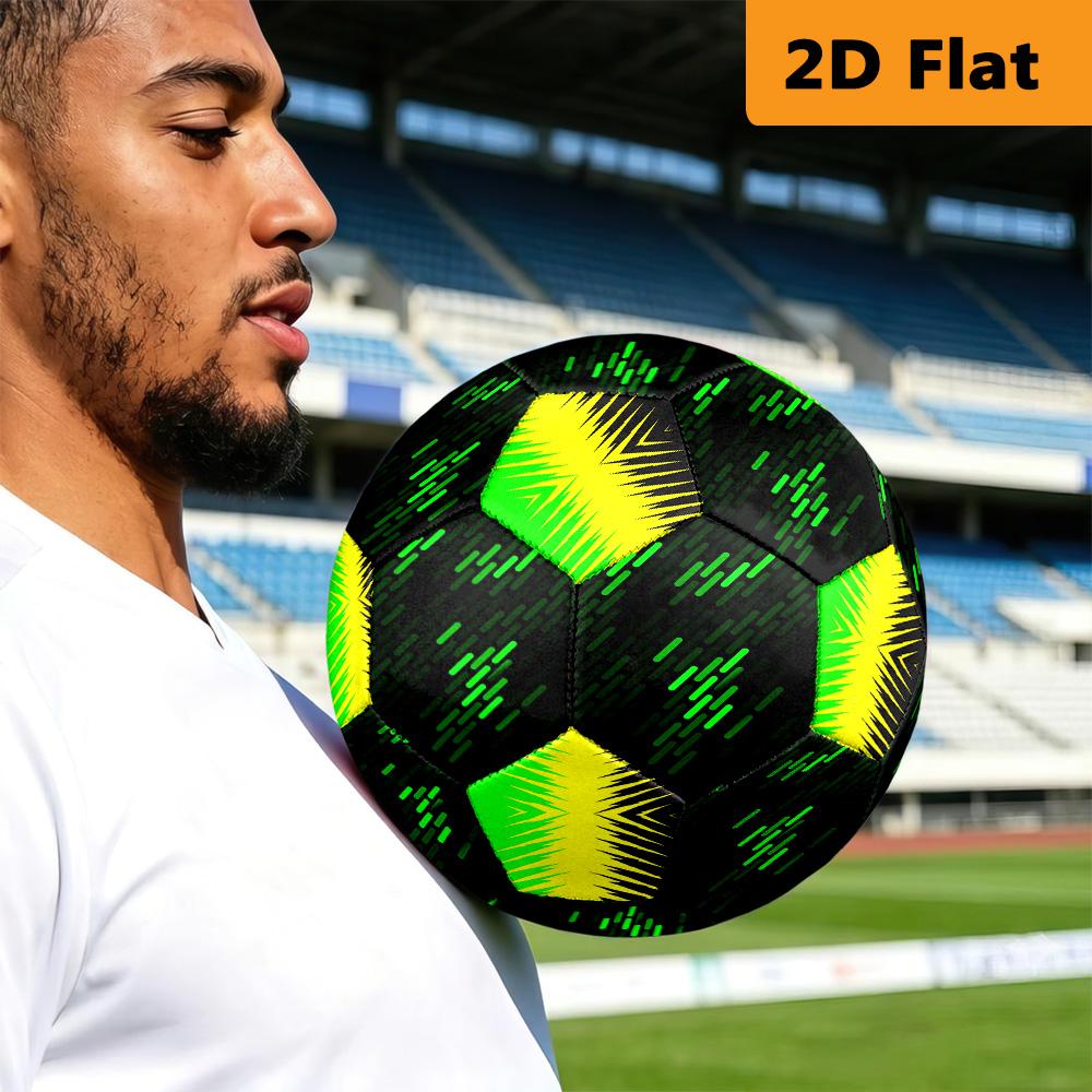Green Neon Lines Size Soccer Ball High Elasticity Match Universal Unique Soccer Gift Football Suitable For Both Training And Competition