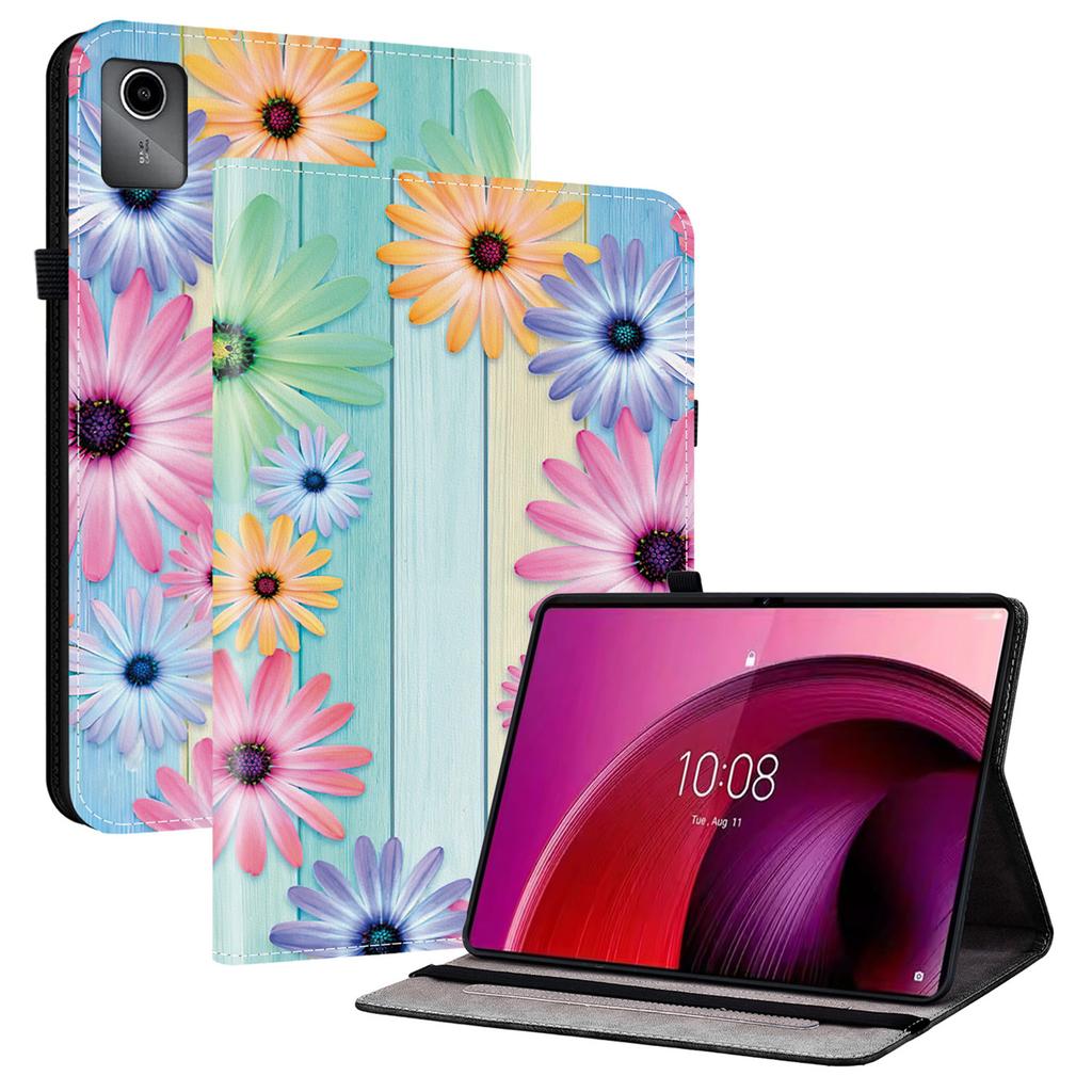 Für Lenovo Tab M11 TB-330FC/Xiaoxin Pad 11 2024 TB-331FC Lederhülle Muster bedruckt Ständer Tablet-Hülle mit Kartenfächern