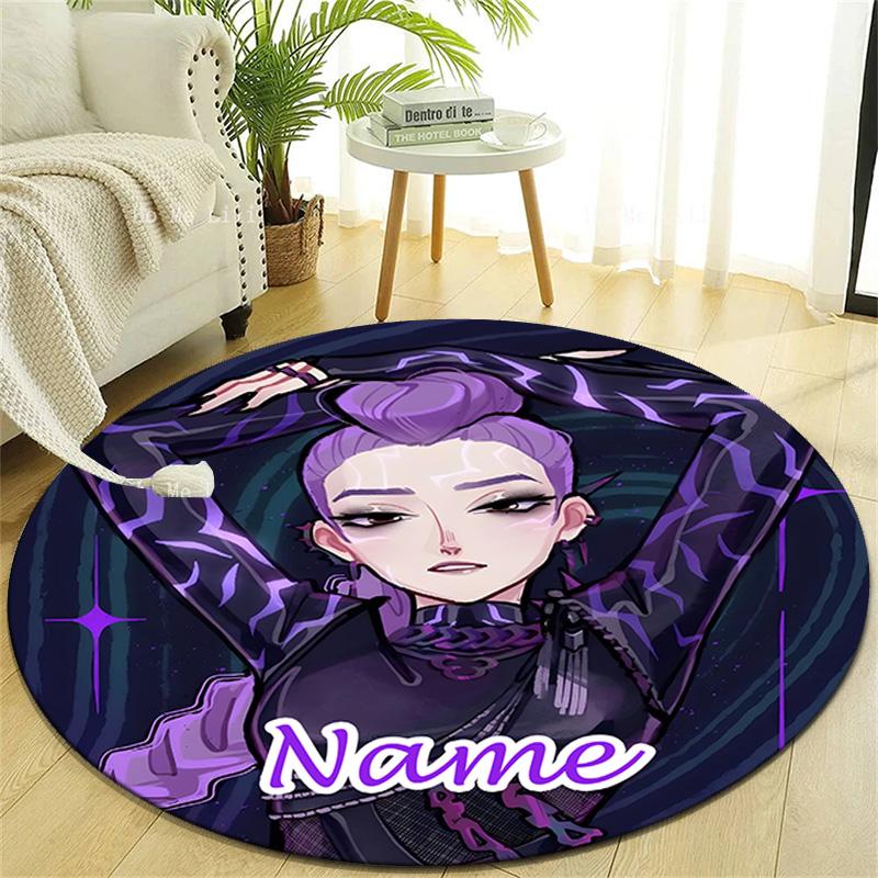 Personalized K-KPop Demon Hunters Round Chair Office Rug - Perfect for Mat, Office Chair & More - Ideal Gift for Birthdays and Holidays