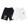 1019 Off-White 2025 Spring/Summer New OW Tape Slant Stripe Pattern Printed Men's and Women's Casual Loose Shorts