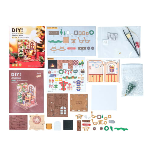 Tsukurundesu? DIY Miniature Dollhouse DS041 (Mini Christmas Room) with Japanese Instructions