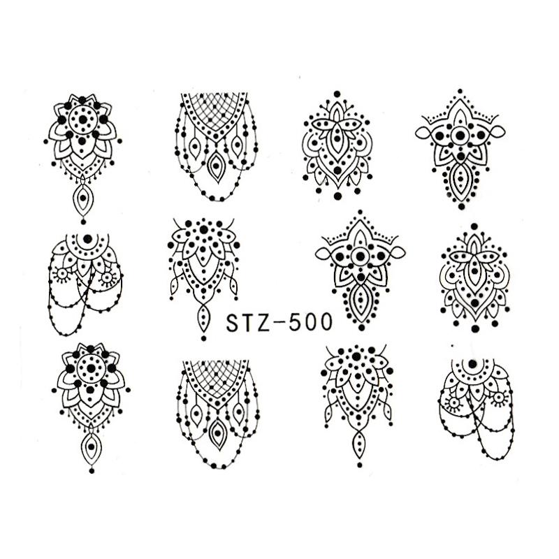 1 lapos vízáteresztő körömmatrica matrica körömdíszítés virág pillangó kaktusz levél geometria