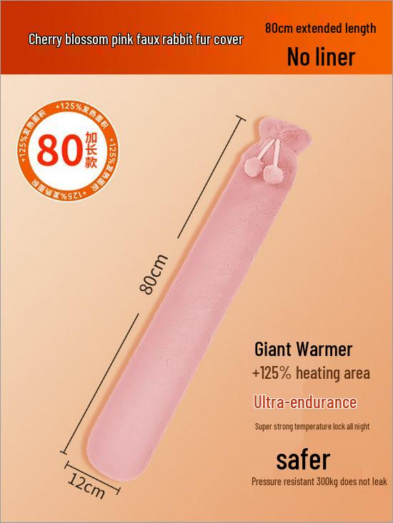 Long Plush Hot Water Bottle - Multifunctional Hand Warmer & Belly Pack, Explosion-Proof, Essential for Girls' Bedding