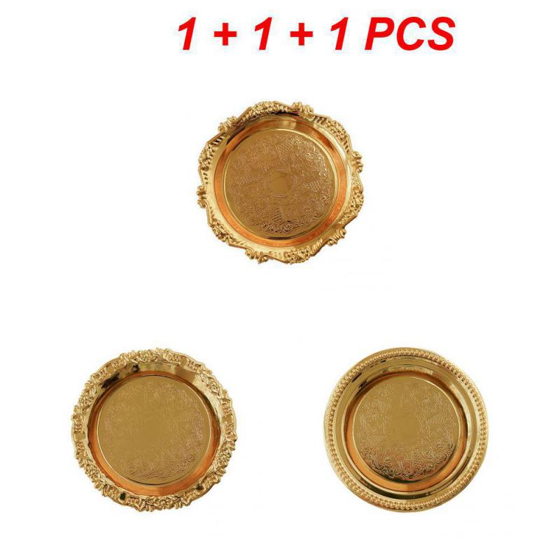 2/3PCS Jewelry Dish Decorative Round Practical Luxury Exquisite Trendy Decorative Sauce Dish For Display Home Decor