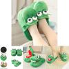 Fun Crocodile Plush Cotton Slippers Soft Non-slip Home Footwear