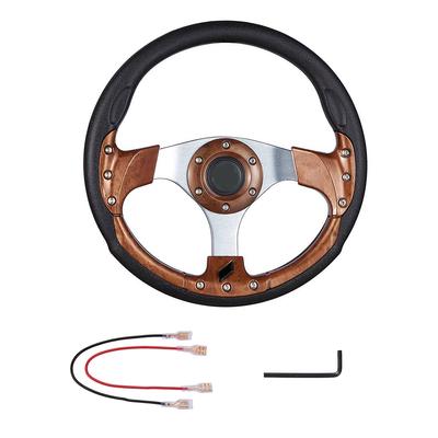 Auto Flache Schale Holzmaserung Lenkrad Silber Speichen Universal Sport Rennen Klassischen Stil