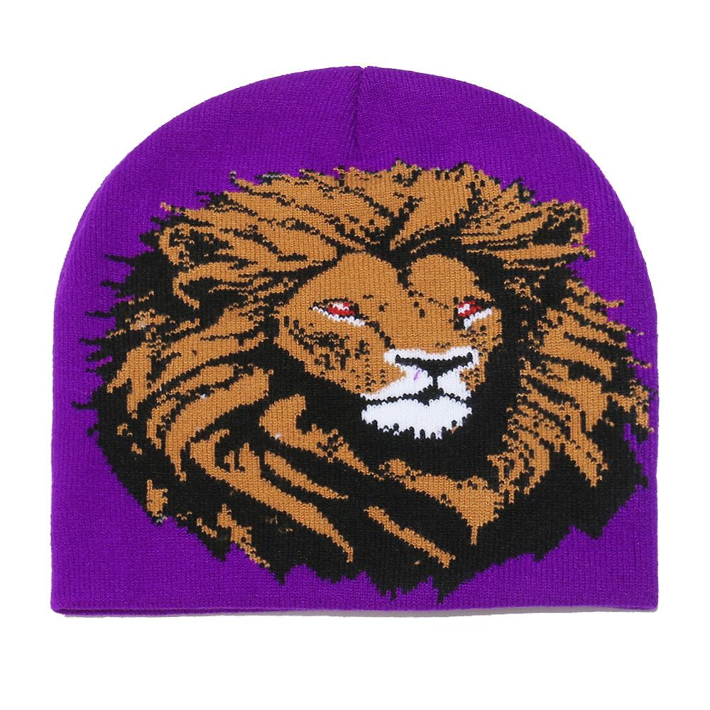 Cold Hat Woman 2025 Autumn and Winter New Lion Wool Hat Personality Trend Cycling Ear Hat Beanie