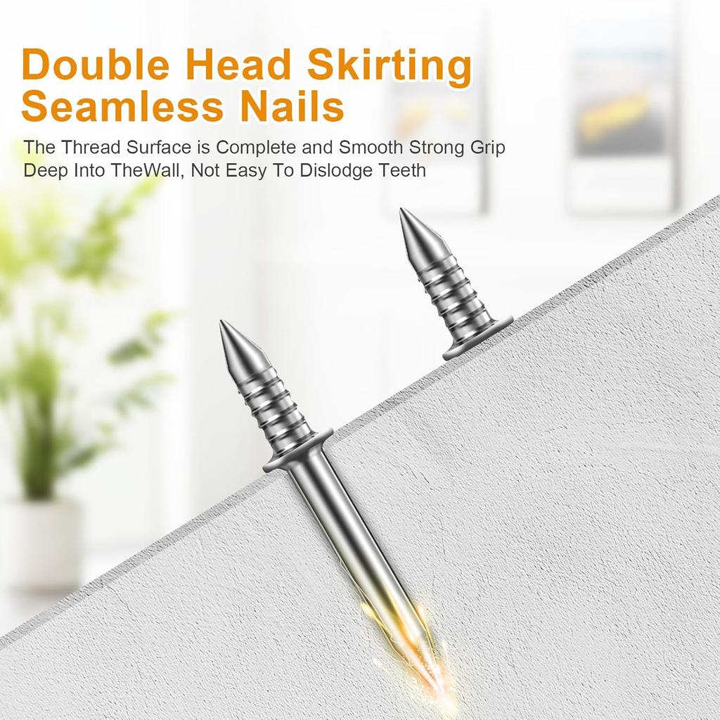 Double-ended Skirting Seamless Nails Double-ended Nails Invisible Screws Furniture Hardware Fixing Accessories 400pcs 4 Tools
