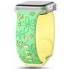 Embossed Floral Silicone Apple Watch Strap: Unisex, Sports, Two-Tone, Infinity Buckle.