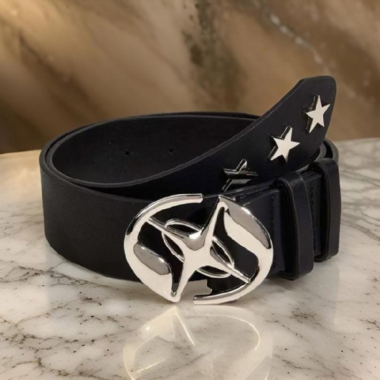 Vintage PU Belt for Women Star Buckle Belt 2000s Waistband Aesthetic Waist Belt for Teens Girl Jeans Shorts Dress Belt