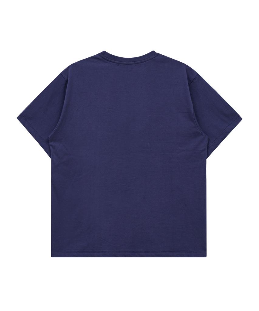 WAIKEI Vintage Cloud Archive Stitch Short Sleeve T-Shirt Navy
