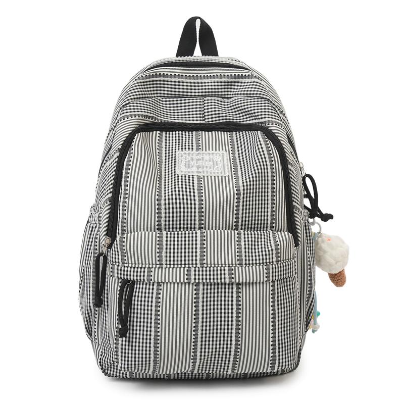 Gestreifter Rucksack Schülerrucksack Schultasche Pendler Rucksack mit großem Fassungsvermögen