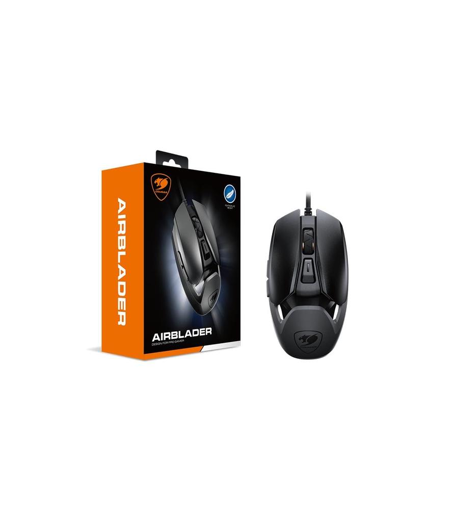 Cougar Gaming  Gaming Mouse  Airbrader Black - 6 Programmable Buttons - Mechanical Microswitches - Lightweight - Bounce-On System - Optical Sensor