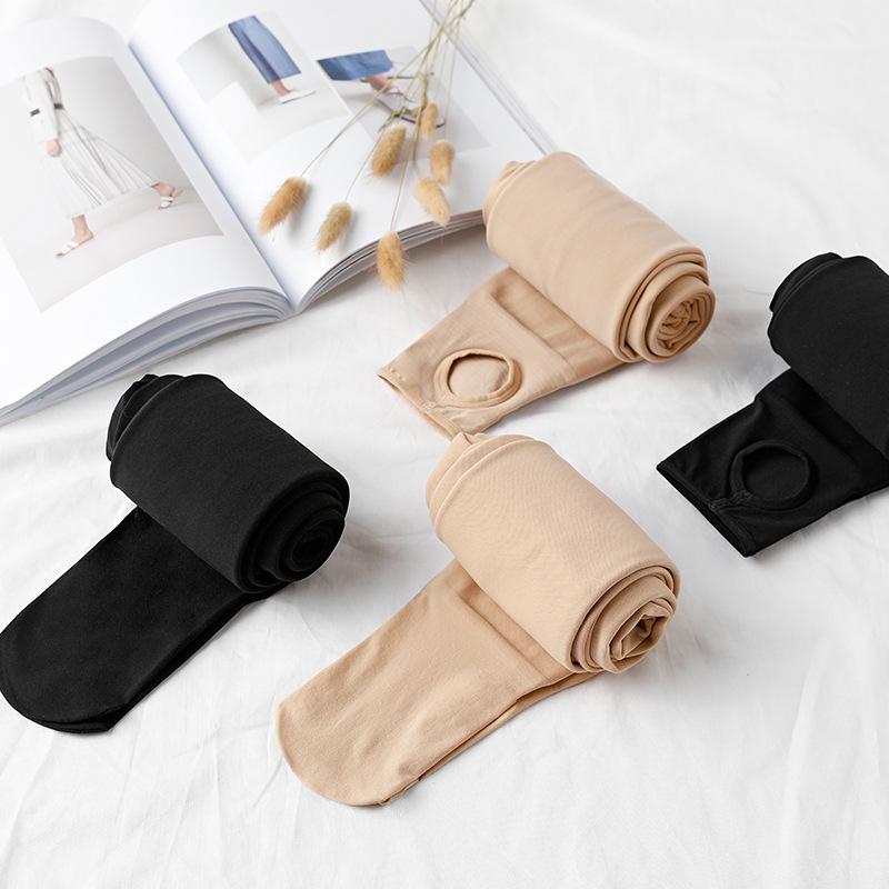 Women's Nude Thin Fleece Slimming Leggings for Fall/Winter, Warm Tights for a Bare-Leg Look