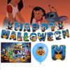 Adorable Stitch Themed Party Decoration Set With Banners Balloons And Backdrop For Halloween Celebrations