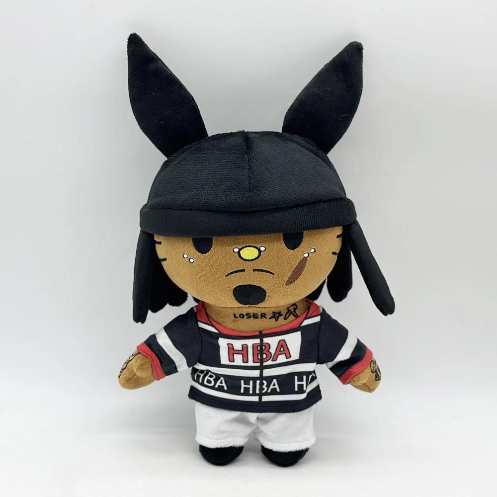 New 30cm Playboi Carti With Black Rabbit Hat Plush Doll Figure Stuffed Toys Cute Boys Girls Birthday Christmas Gift