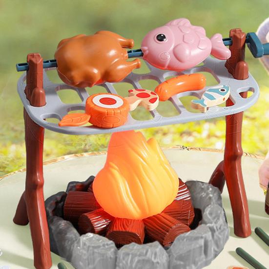 40Pcs/Set Campfire Play Food Toy Indoor Outdoor Kids Simulation Camping BBQ Picnic Cooking Accessories Playset Toddler Pretend Kitchen Toy